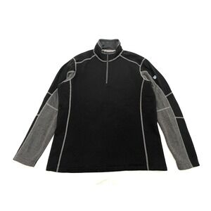KUHL Revel 1/4 Zip Pullover Mens Large Black Fleece Sweater Hiking Outdoor 3007